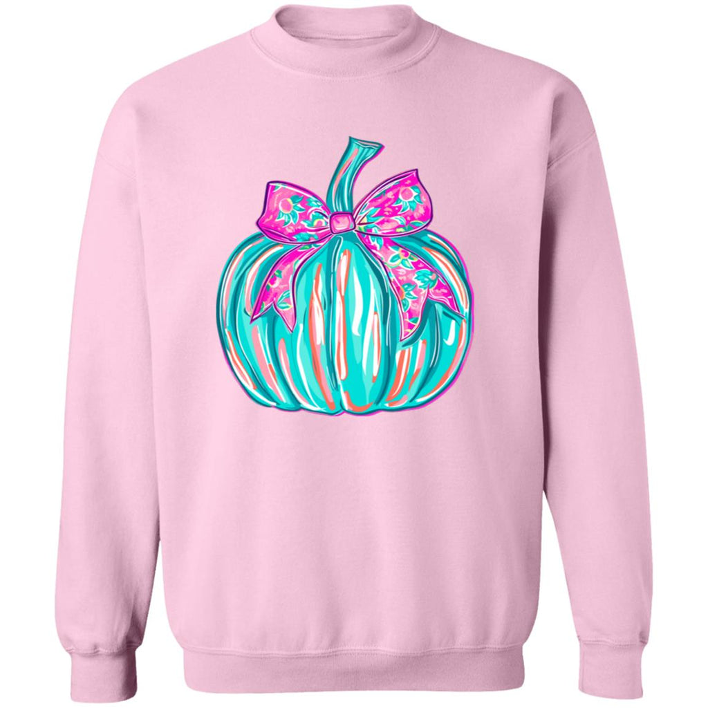 Turquoise Pumpkin Crewneck Pullover Sweatshirt