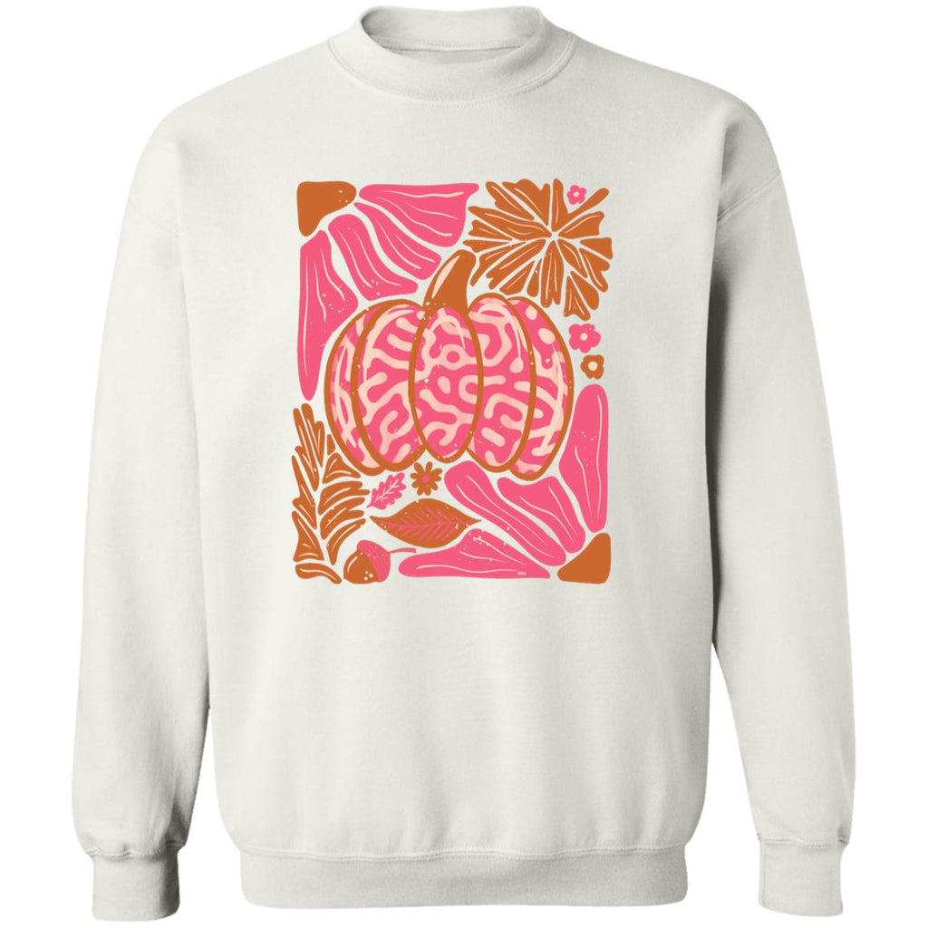 Pumpkin Deco Crewneck Pullover Sweatshirt