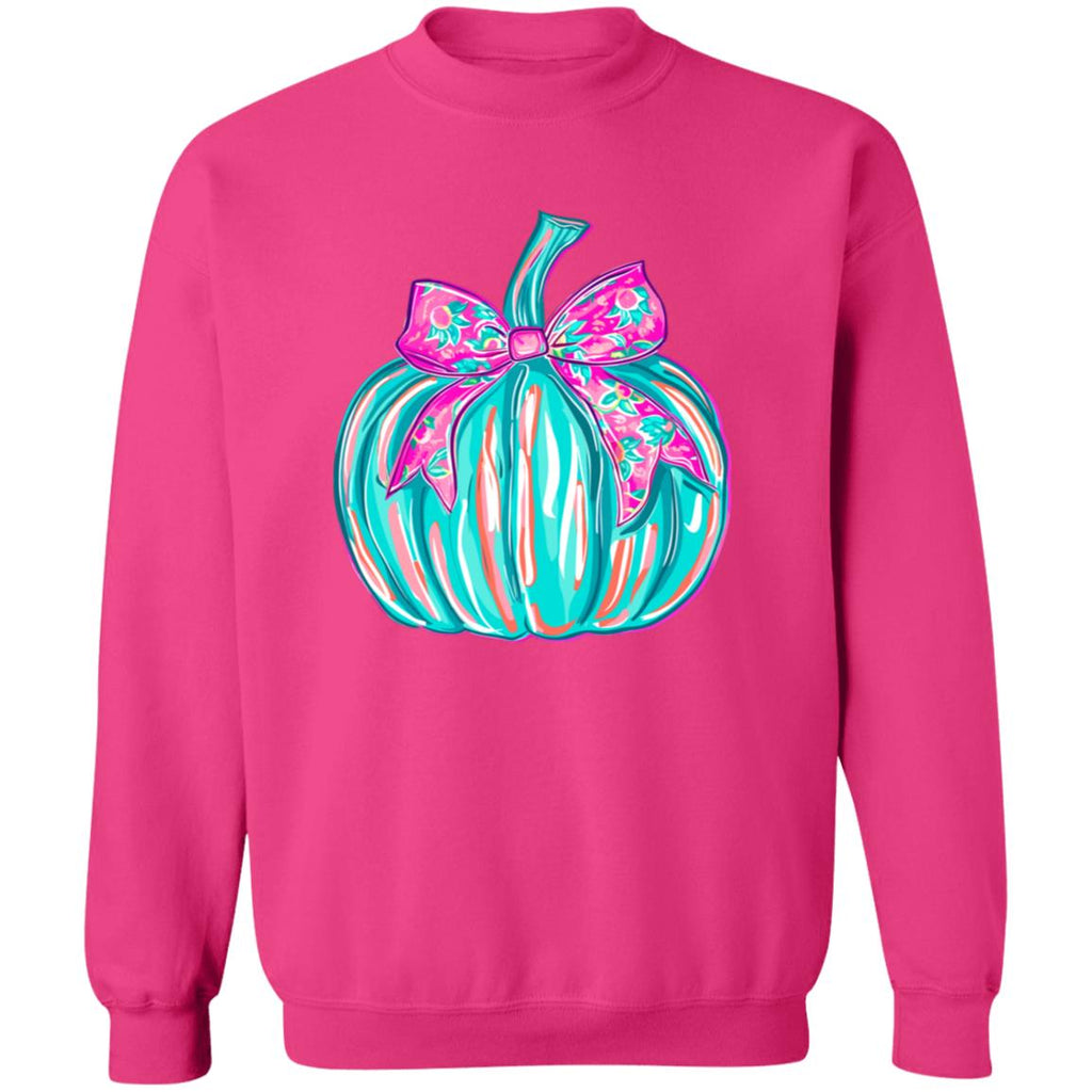 Turquoise Pumpkin Crewneck Pullover Sweatshirt