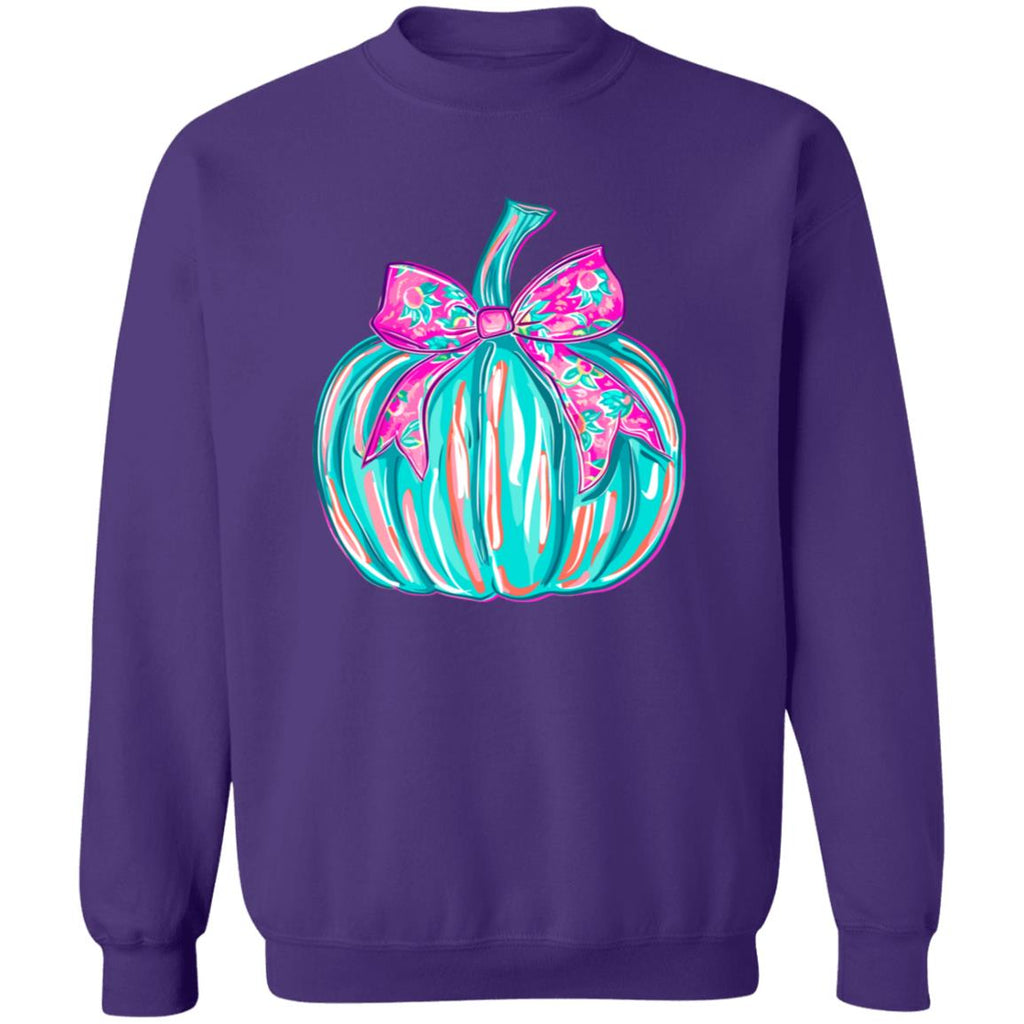 Turquoise Pumpkin Crewneck Pullover Sweatshirt