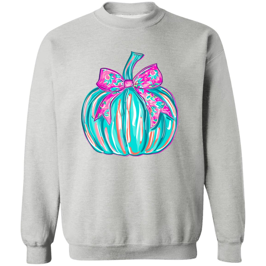 Turquoise Pumpkin Crewneck Pullover Sweatshirt