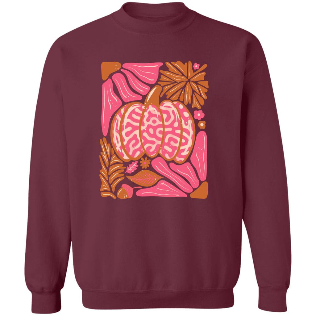 Pumpkin Deco Crewneck Pullover Sweatshirt